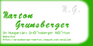 marton grunsberger business card